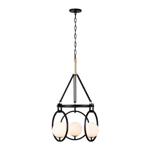Varaluz Stopwatch 3 Light Pendant Matte Blac Model: 388P03MBFG