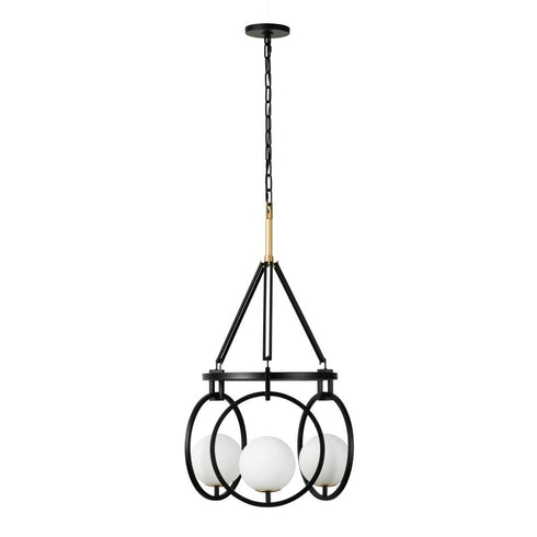 Varaluz Stopwatch 3 Light Pendant Matte Blac Model: 388P03MBFG