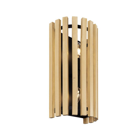 Varaluz Suratto 2 Light Sconce Matte Blac Honey Model: 387W02MBH