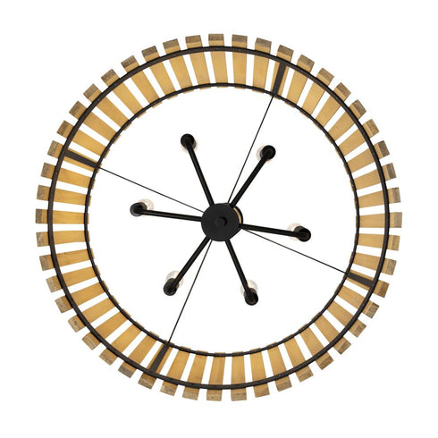 Varaluz Suratto 6 Light Pendant Matte Blac Honey Model: 387P06MBH