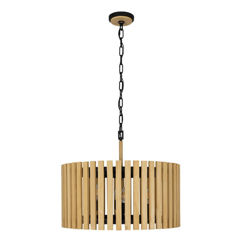 Varaluz Suratto 6 Light Pendant Matte Blac Honey Model: 387P06MBH