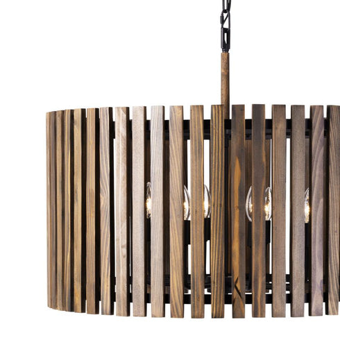 Varaluz Suratto 6 Light Pendant Matte Blac Medium Model: 387P06MBW