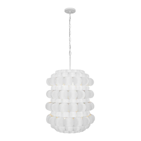 Varaluz Swoon 6 Light Foyer Matte White Model: 382F06MW