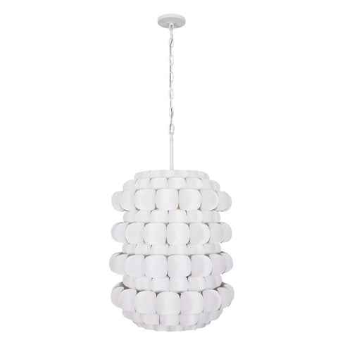 Varaluz Swoon 6 Light Foyer Matte White Model: 382F06MW