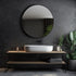 Varaluz Tablet 50 in Round Wall Mirror in Black Model: 458MI50BL