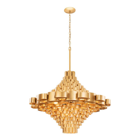 Varaluz Totally Tubular 17 Light Foyer Antique Gol Model: 369F17AGCB