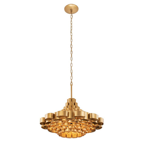 Varaluz Totally Tubular 6 Light Pendant Antique Gol Model: 369P06AGCB