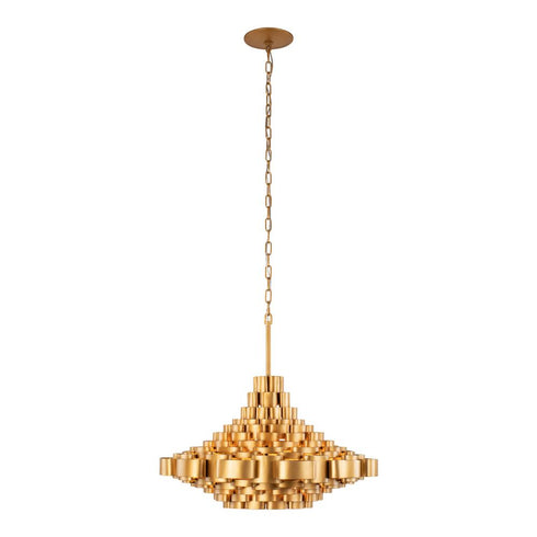 Varaluz Totally Tubular 6 Light Pendant Antique Gol Model: 369P06AGCB