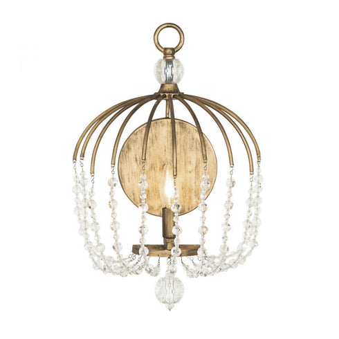 Varaluz Voliere 1 Light Crystal Wall Sconce Havana Model: 343W01HG