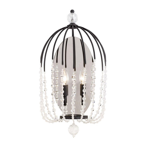 Varaluz Voliere 2 Light Sconce Matte Black Model: 343W02MB