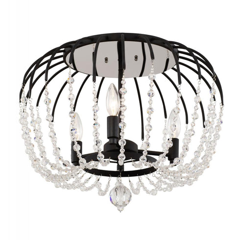 Varaluz Voliere 3 Light Semi Flush Matte Black Model: 343S03MB