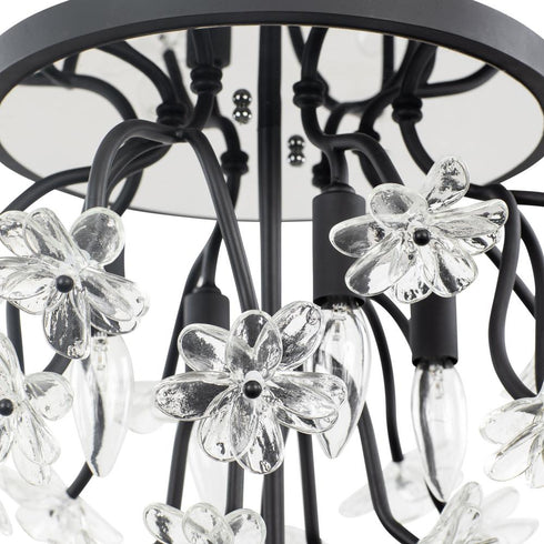 Varaluz Wildflower 4 Light Semi Flush Matte Black Model: 378S04MB