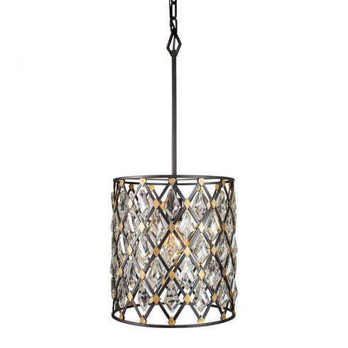 Varaluz Winsor Windsor 1 Light Crystal Pendant Carbo Model: 345P01CBHG