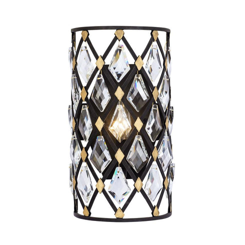Varaluz Winsor Windsor 1 Light Crystal Sconce Carbo Havana Model: 345W01CBHG