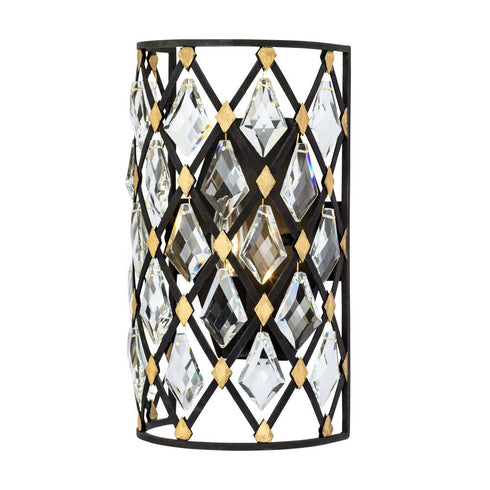 Varaluz Winsor Windsor 1 Light Crystal Sconce Carbo Havana Model: 345W01CBHG