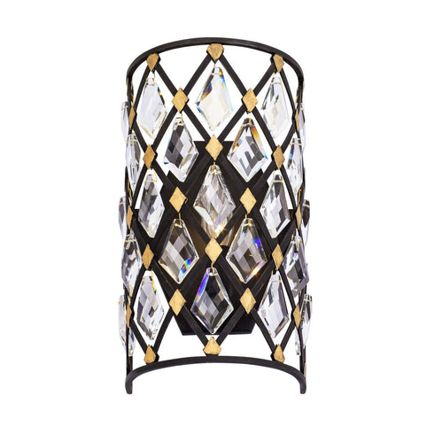 Varaluz Winsor Windsor 1 Light Crystal Sconce Carbo Havana Model: 345W01CBHG