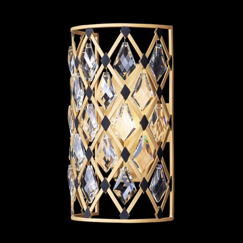 Varaluz Winsor Windsor 1 Light Crystal Sconce French Gol Model: 345W01FGMB