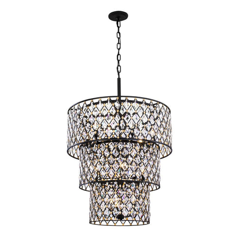 Varaluz Winsor Windsor 13 Light 3 Tier Crystal Chandelier Model: 345C13CBHG