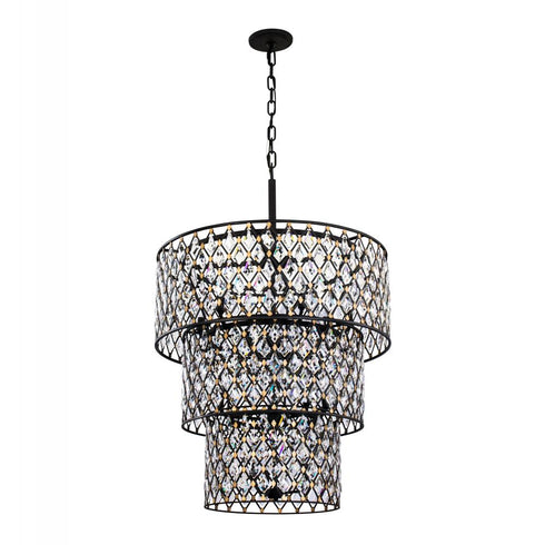 Varaluz Winsor Windsor 13 Light 3 Tier Crystal Chandelier Model: 345C13CBHG