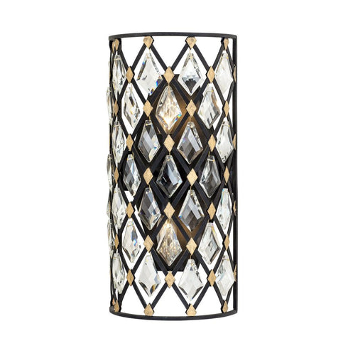 Varaluz Winsor Windsor 2 Light Crystal Sconce Carbo Havana Model: 345W02SCBHG