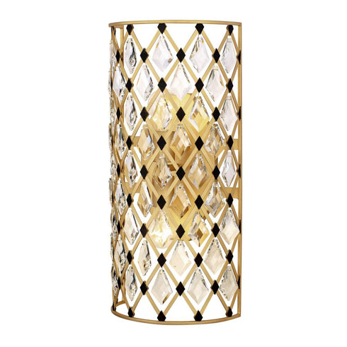 Varaluz Winsor Windsor 2 Light Crystal Sconce French Gol Model: 345W02FGMB