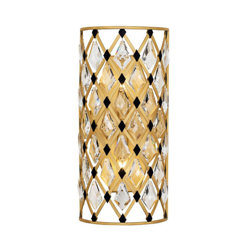 Varaluz Winsor Windsor 2 Light Crystal Sconce French Gol Model: 345W02SFGMB