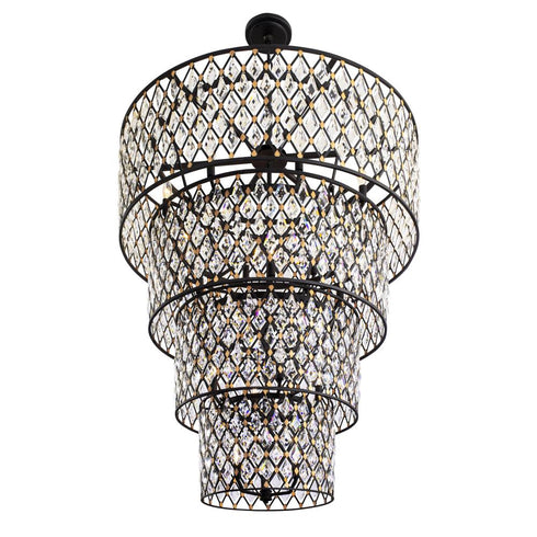 Varaluz Winsor Windsor 21 Light 4 Tier Crystal Chandelier Model: 345C21CBHG