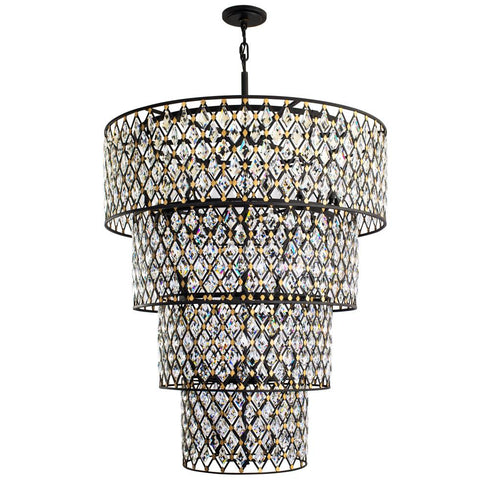 Varaluz Winsor Windsor 21 Light 4 Tier Crystal Chandelier Model: 345C21CBHG