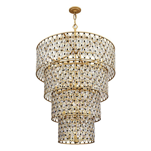Varaluz Winsor Windsor 21 Light 4 Tier Crystal Chandelier Model: 345C21FGMB