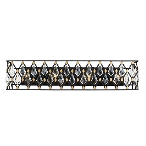 Varaluz Winsor Windsor 4 Light Crystal Bath Carbo Havana Model: 345B04CBHG