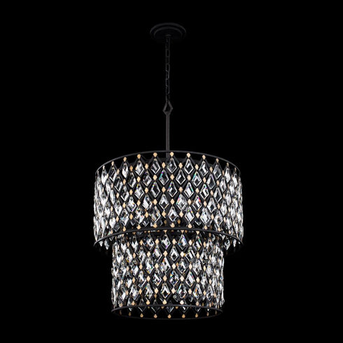 Varaluz Winsor Windsor 7 Light 2 Tier Crystal Chandelier Model: 345C07CBHG