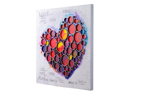 Varaluz Work Of Heart Red Mixed Media Wall Art Model: 4DWA0113