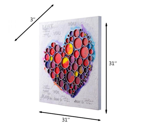Varaluz Work Of Heart Red Mixed Media Wall Art Model: 4DWA0113