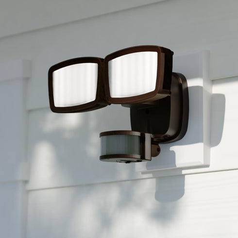 Vaxcel 10.75 in. 2 Light LED CCT Adj. Outdoor Motion Security Flood Light in Bronze 240 Deg. Model: T0701