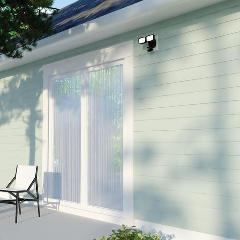 Vaxcel 10.75 in. 2 Light LED Outdoor Motion Sensor Security Flood Light in Bronze 180 Deg. Model: T0699