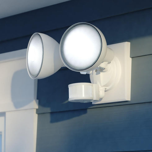 Vaxcel 11.75 in. 2 Light Outdoor Motion Sensor Security Flood Light in White 240 Deg. Model: T0696