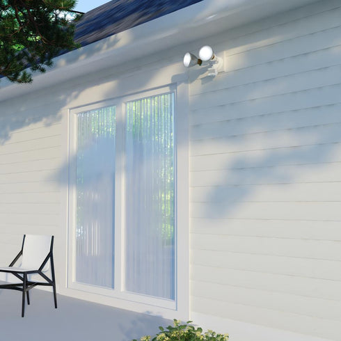 Vaxcel 6.75 in. 2 Light Outdoor Motion Sensor Security Flood Light in White Model: T0692