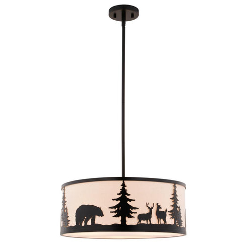Vaxcel Acadia 18 in. W 3 Light Pendant in Bronze Model: P0416