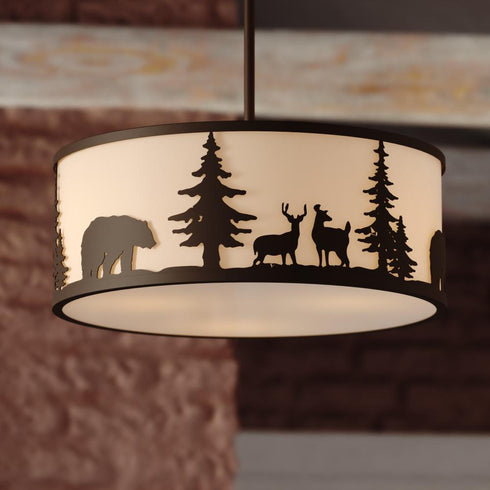 Vaxcel Acadia 18 in. W 3 Light Pendant in Bronze Model: P0416