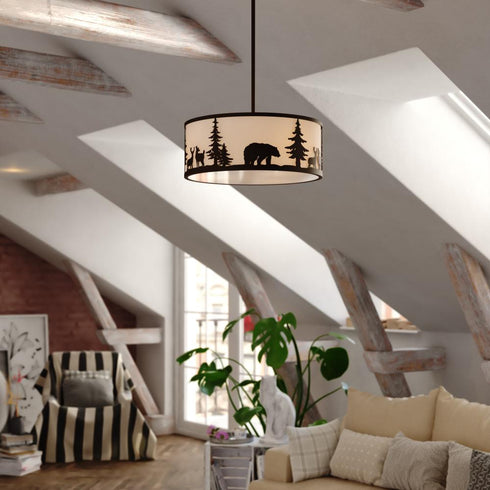 Vaxcel Acadia 18 in. W 3 Light Pendant in Bronze Model: P0416