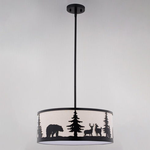 Vaxcel Acadia 18 in. W 3 Light Pendant in Bronze Model: P0416