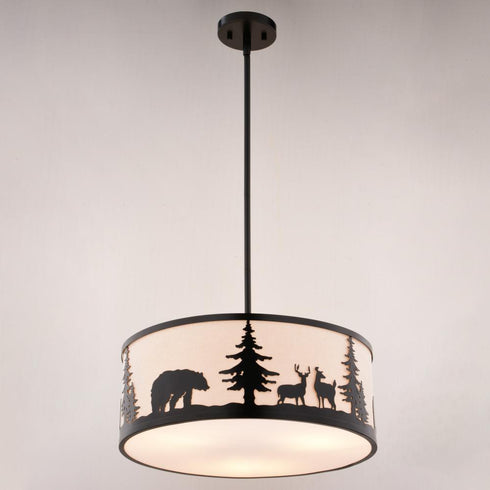 Vaxcel Acadia 18 in. W 3 Light Pendant in Bronze Model: P0416