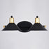 Vaxcel Akron 2 Light Vanity in Matte Black and Natural Brass with Matte White Model: W0435