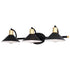 Vaxcel Akron 3 Light Vanity in Matte Black and Natural Brass with Matte White Model: W0436
