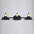 Vaxcel Akron 3 Light Vanity in Matte Black and Natural Brass with Matte White Model: W0436