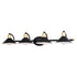 Vaxcel Akron 4 Light Vanity in Matte Black and Natural Brass with Matte White Model: W0437