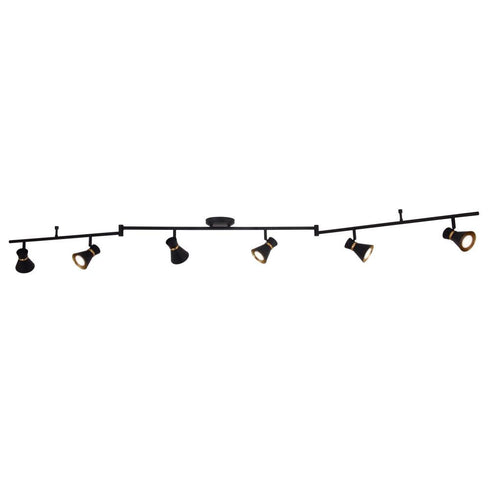 Vaxcel Alto 6 Light LED Directional Light in Matte Black and Satin Brass Model: C0288
