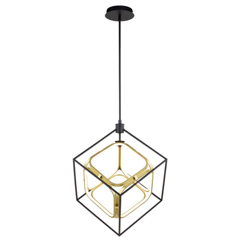 Vaxcel Anson 23.5 in. W LED Pendant in Matte Black and Gold Model: P0413