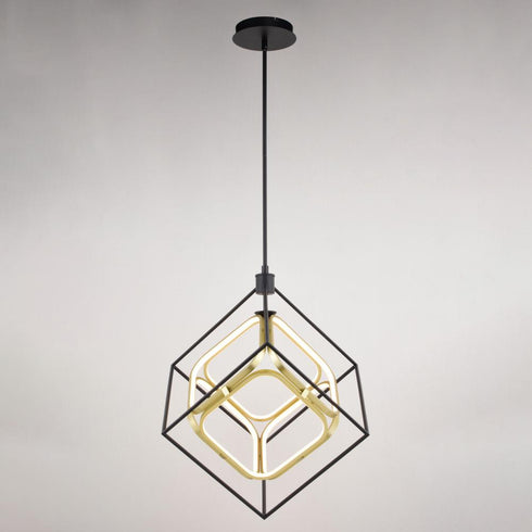 Vaxcel Anson 23.5 in. W LED Pendant in Matte Black and Gold Model: P0413