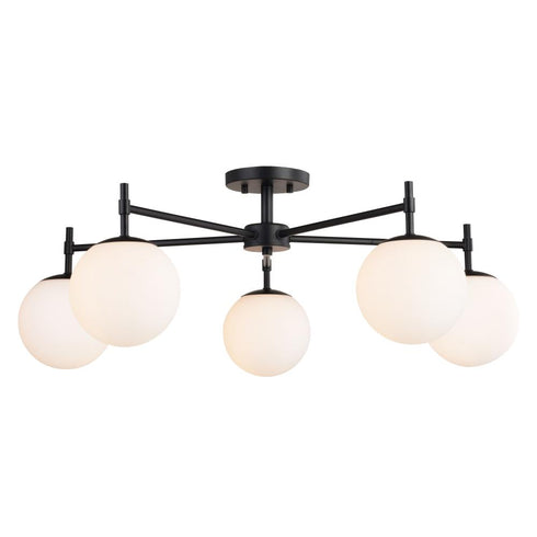 Vaxcel Armitage 32 in 5 Light Semi Flush Mount in Matte Black Model: C0297